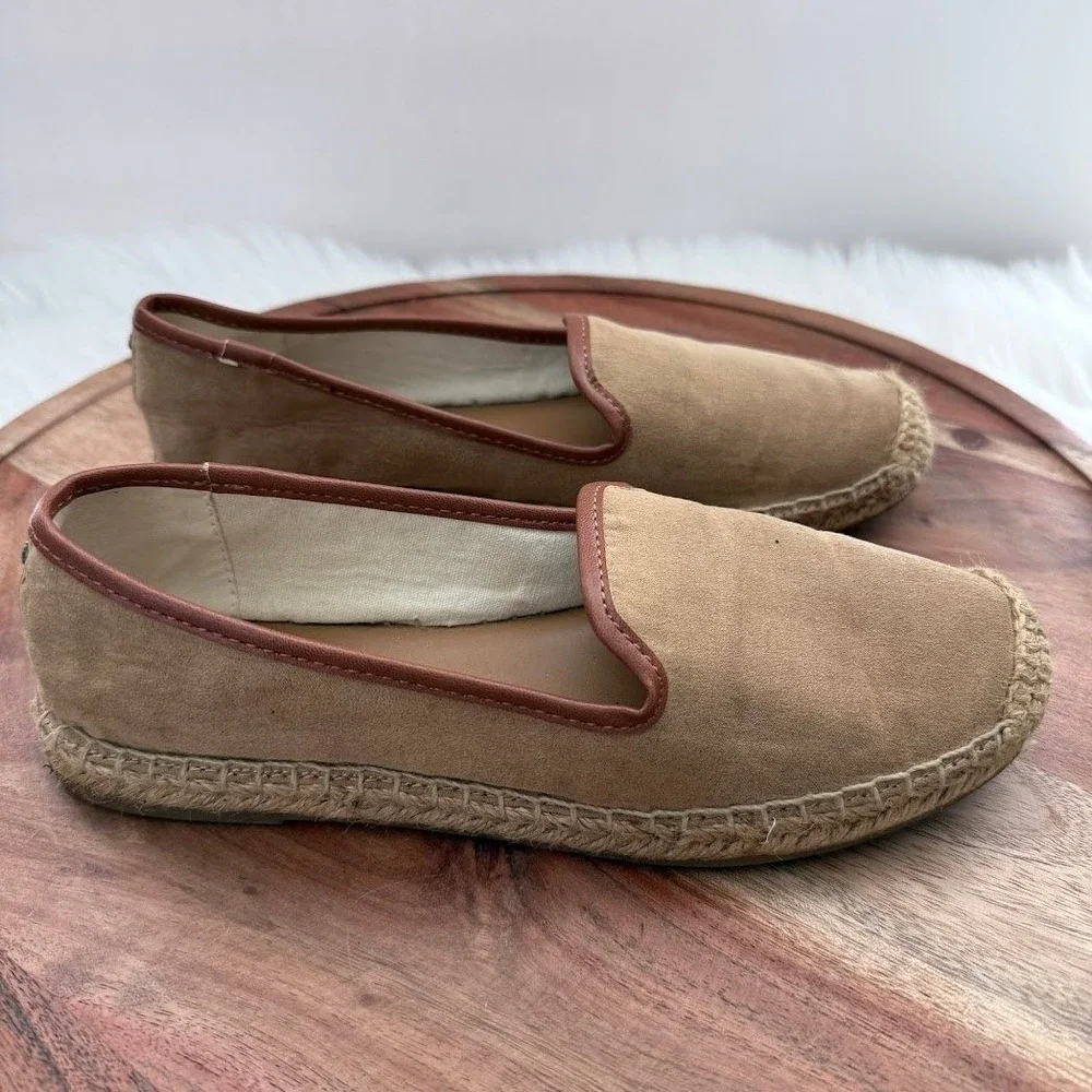 GH Bass Jenna Womens Tan Faux Suede Espadrille Loafers Slip On Shoes 5.5M
